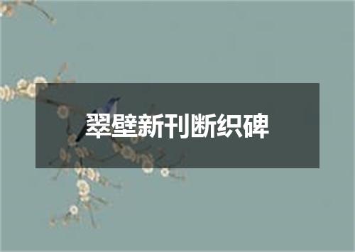 翠壁新刊断织碑