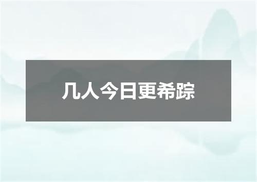 几人今日更希踪