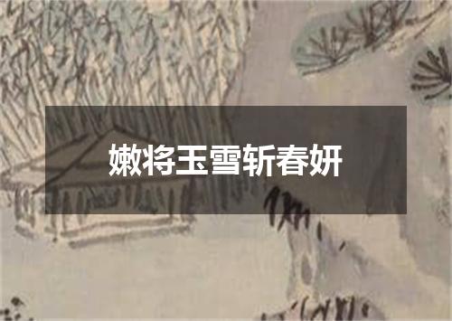 嫩将玉雪斩春妍