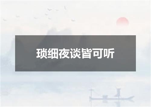 琐细夜谈皆可听