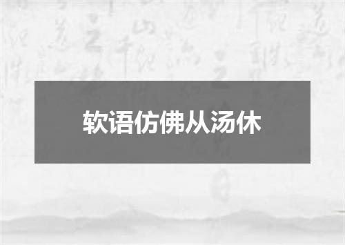 软语仿佛从汤休