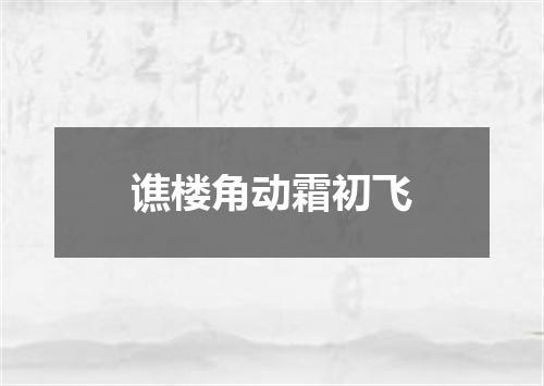 谯楼角动霜初飞