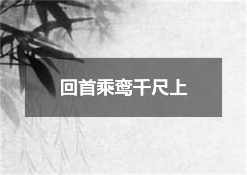 回首乘鸾千尺上