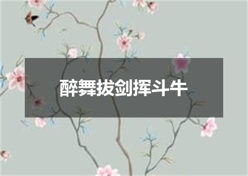 醉舞拔剑挥斗牛