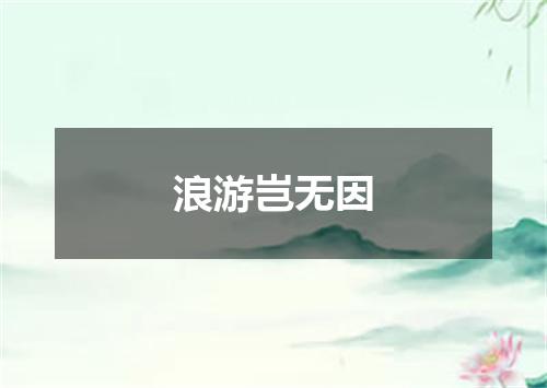 浪游岂无因