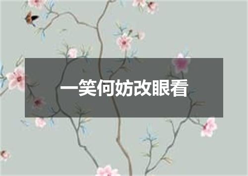 一笑何妨改眼看