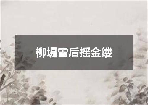 柳堤雪后摇金缕