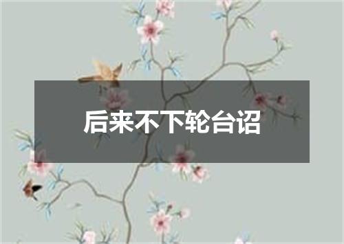 后来不下轮台诏