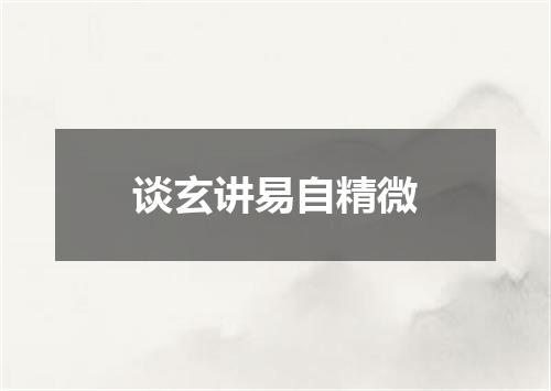 谈玄讲易自精微