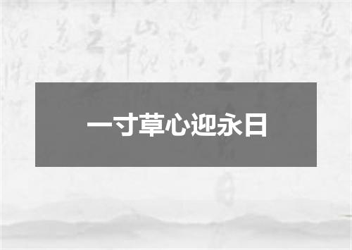 一寸草心迎永日