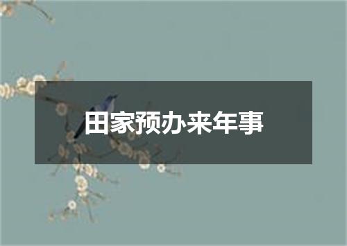 田家预办来年事