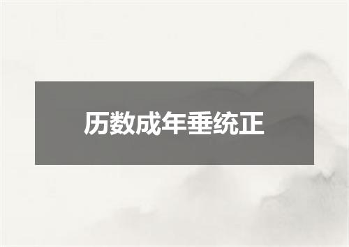 历数成年垂统正