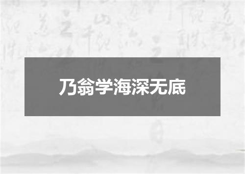 乃翁学海深无底