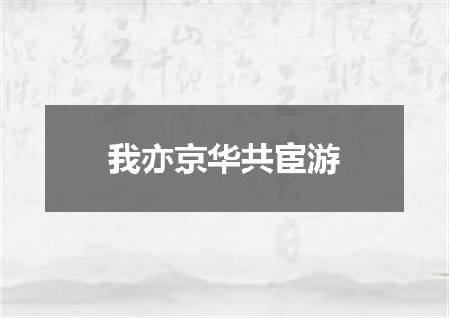 我亦京华共宦游