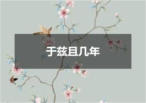 于兹且几年