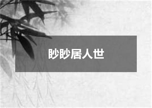 眇眇居人世