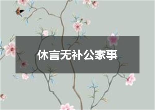 休言无补公家事