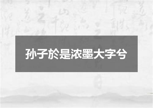 孙子於是浓墨大字兮