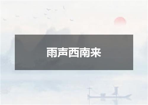 雨声西南来