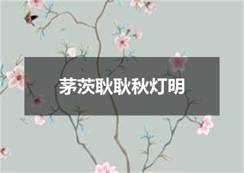 茅茨耿耿秋灯明