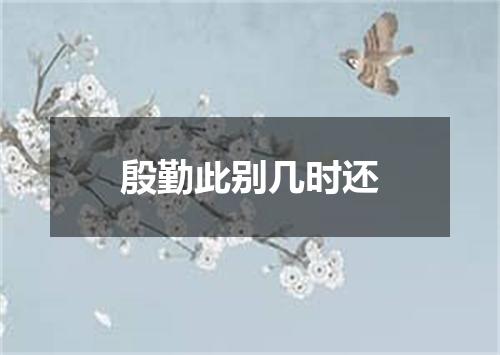 殷勤此别几时还