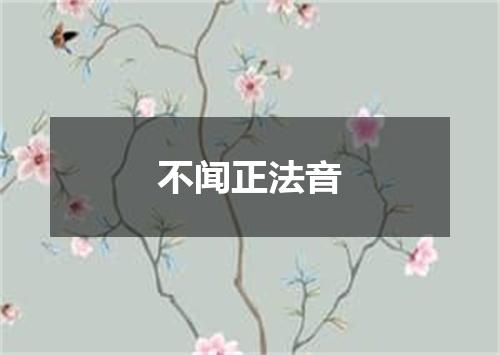 不闻正法音