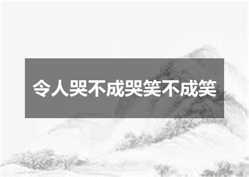 令人哭不成哭笑不成笑