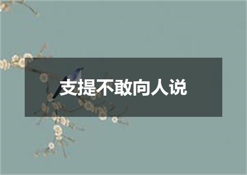 支提不敢向人说