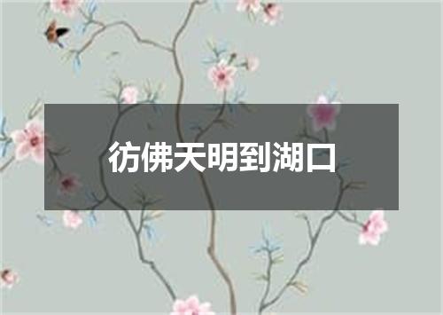 彷佛天明到湖口