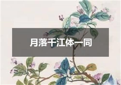 月落千江体一同