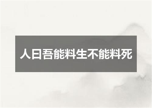 人曰吾能料生不能料死