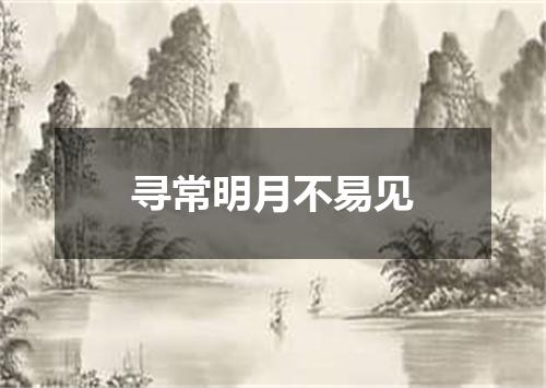 寻常明月不易见