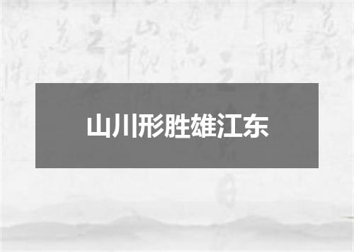 山川形胜雄江东