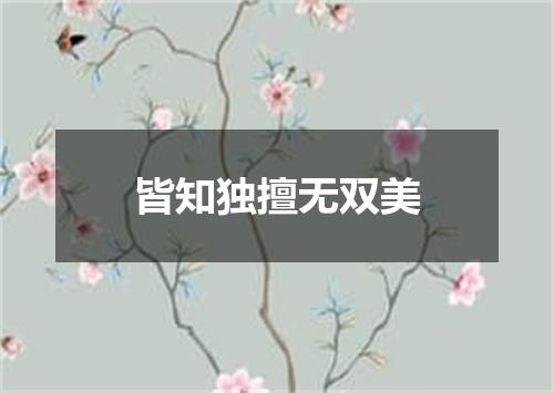 皆知独擅无双美