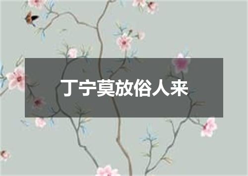 丁宁莫放俗人来