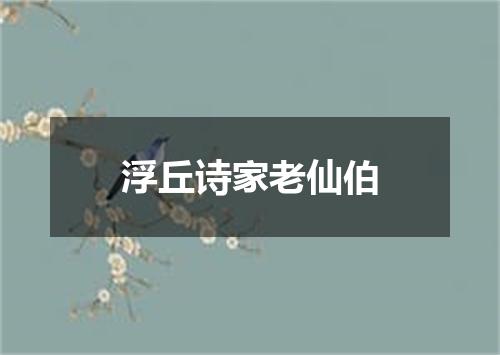 浮丘诗家老仙伯