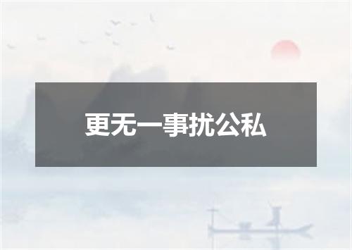 更无一事扰公私