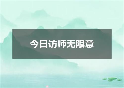 今日访师无限意