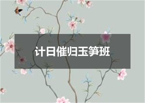 计日催归玉笋班