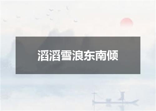 滔滔雪浪东南倾