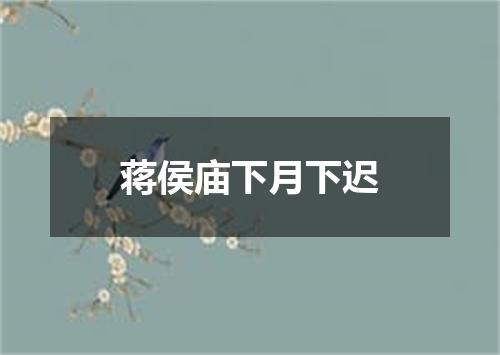 蒋侯庙下月下迟