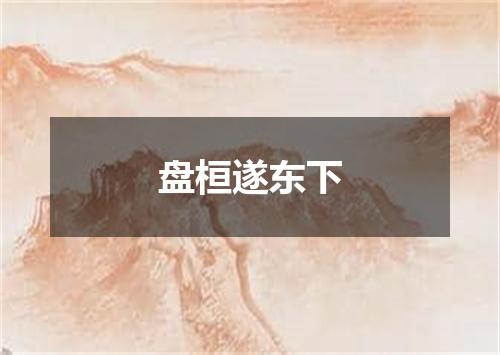 盘桓遂东下