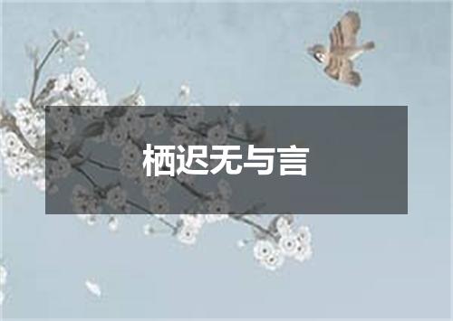 栖迟无与言