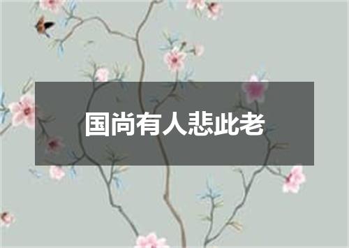 国尚有人悲此老