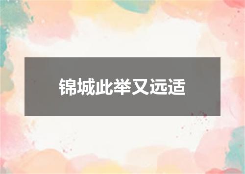 锦城此举又远适