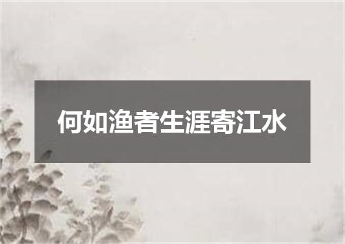 何如渔者生涯寄江水