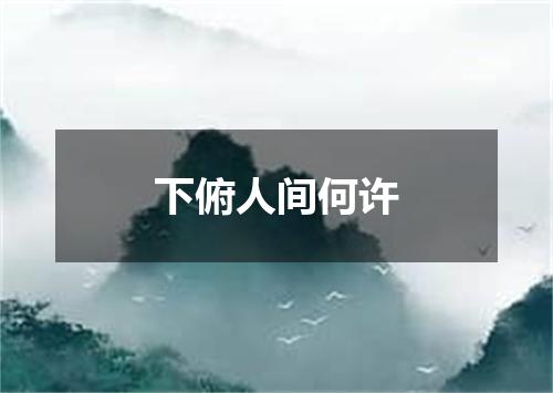 下俯人间何许