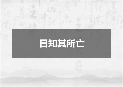 日知其所亡