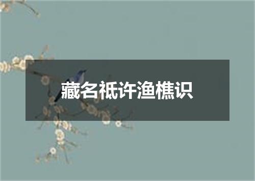 藏名祗许渔樵识