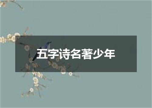 五字诗名著少年